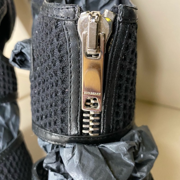 Burberry Black Mesh 115 Black Platform Sandal - Picture 13 of 16